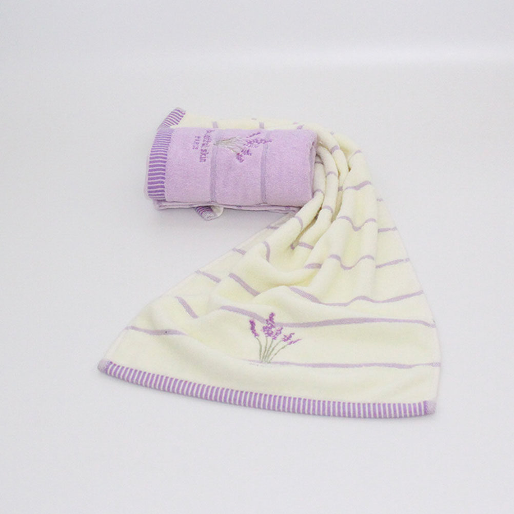 Home Textiles In Pakistan - Premium katoenen lavendel geborduurde badhanddoek, zacht,