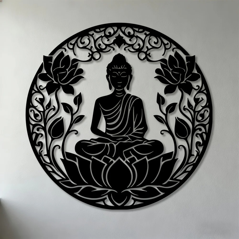 Home Textiles Brands - 2D Platte Boeddha Lotus Mandala Metalen