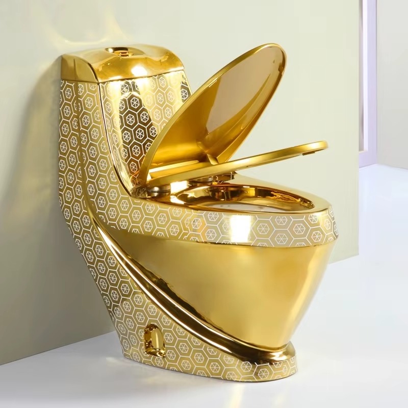 P & C Home Textiles Usa - Goudkleurig verguld luxe toilet met cyclonische