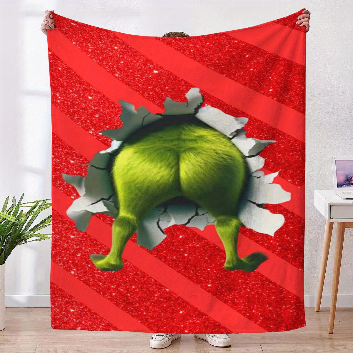 Home Textiles Images - Een pluche wollen deken met de